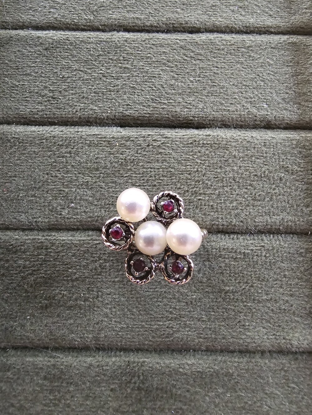 Vintage 18k Gold Plated Pearl Ring Size 6